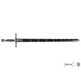 Espada do Rei Arthur Excalibur em preto e prata - 2
