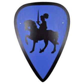Escudo Medieval de madeira para crianças em azul  - 1