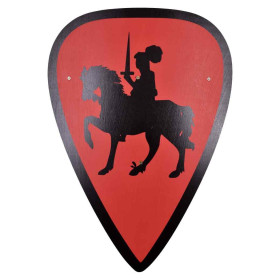 Escudo Medieval de madeira para crianças em vermelho  - 3