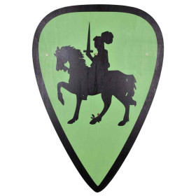 Escudo Medieval de madeira para crianças em verde  - 4