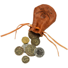 Leather Bag With 8 Coins  - 5