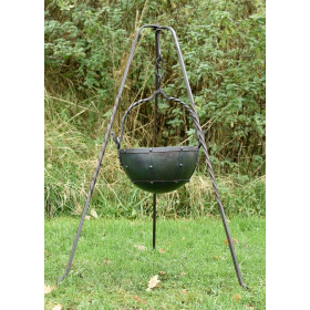 Riveted steel cauldron, approx. 9 liters