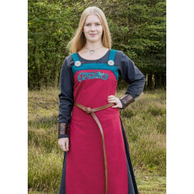 Vestido de avental Viking Hilja com bordado, vermelho  - 16