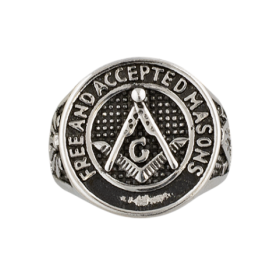 Steel Masonic Ring  - 1
