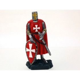 Cavaleiro Templário vermelho, em resina - 1