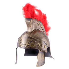 Children's Roman helmet with feather, plastic  - 1