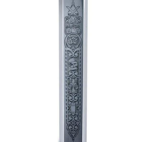 Espada maçônica, dourada, com gravuras, Marto - 2
