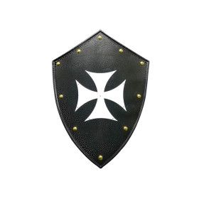 Escudo Templários  negro com Cruz em branco  - 2