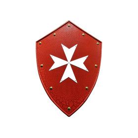 Escudo Templários Ordem de Malta vermelho com a cruz em branco  - 2