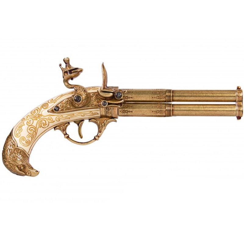 Pistol 2 pipes, France s.XVIII - 2