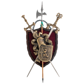 Escudo  con 2 espadas y alabarda  - 2