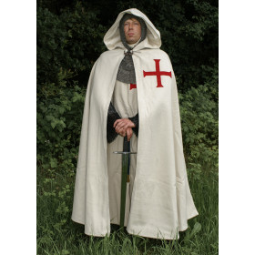 Capa Templaria, blanca con cruz roja Cubierta  - 3