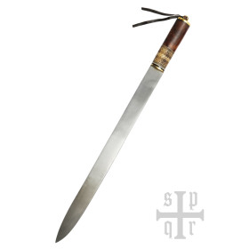 Birka Long Seax, coltello da sassofono vichingo con lama in acciaio al carbonio e maniglia in legno e ossa  - 9