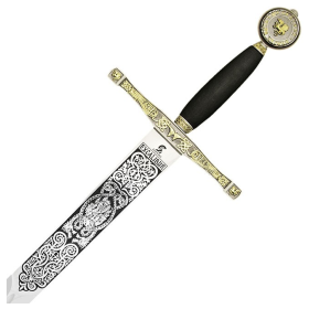 Espada Excalibur negro y oro  - 3