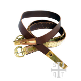 Cinturón lamelar vikingo basado en ejemplos de Gotland en cuero