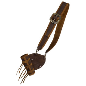 Pirate mandolin for self-adjusting sword in brown leather  - 1