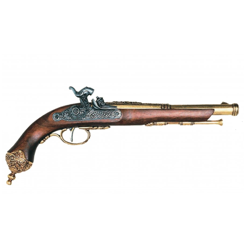Pistola Italiana dourada (Brescia), 1825 - 2