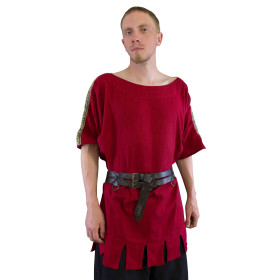 Túnica romana de manga curta, vermelho escuro  - 1