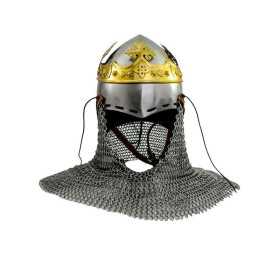 Capacete de Robert o Bruce, bascineto medieval com aventail, 1,6 mm de aço  - 1