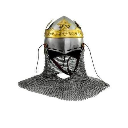 Robert the Bruce helmet, medieval bascineto with aventail, 1.6 mm steel  - 1