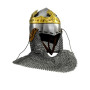 Robert the Bruce helmet, medieval bascineto with aventail, 1.6 mm steel  - 2