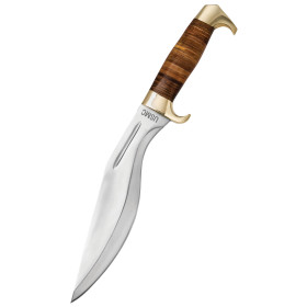 Kukri knife with usmc stacked leather handle  - 1