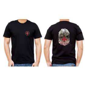Camiseta negra con cruz templaria, modelo4  - 1