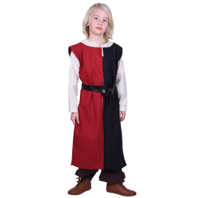 Tunica medievale per bambini, nera e rossa  - 1