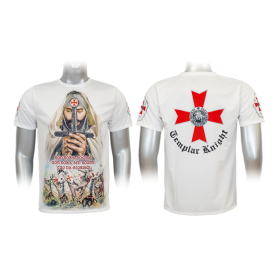 T-Shirt Templare Bianca , modello5  - 1