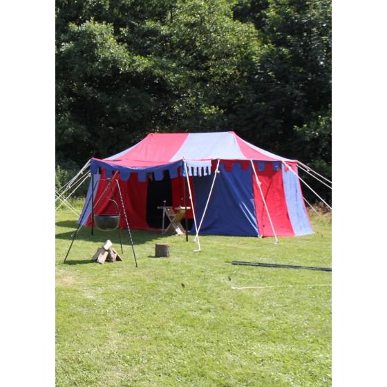 Tente Chevaliers de Bourgogne, 3 x 5 m, 425 g/m2, rouge/bleu, pas de mâts  - 1
