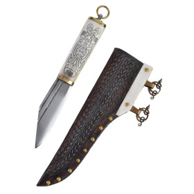 Canivete Viking pequeno com cabo em osso e latão no estilo Borre. Século 9/10  - 3