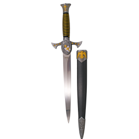 Templar dagger, the pommel has polished metal finish with golden details  - 1