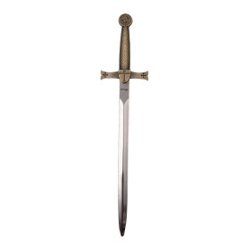 Mini épée templière ornée d’or  - 2