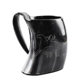 Horn Beer Mug / Tankard - Odin Rides Sleipnir  - 1