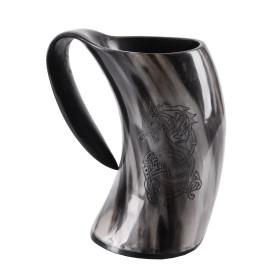 Horn Beer Mug / Tankard - Fenrir the Nordic Wolf  - 1