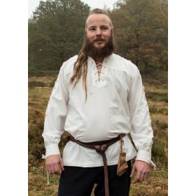 Camisa medieval Corvin com laço, cor natural  - 1