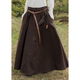 Falda medieval, bengala ancha, marrón oscuro  - 1