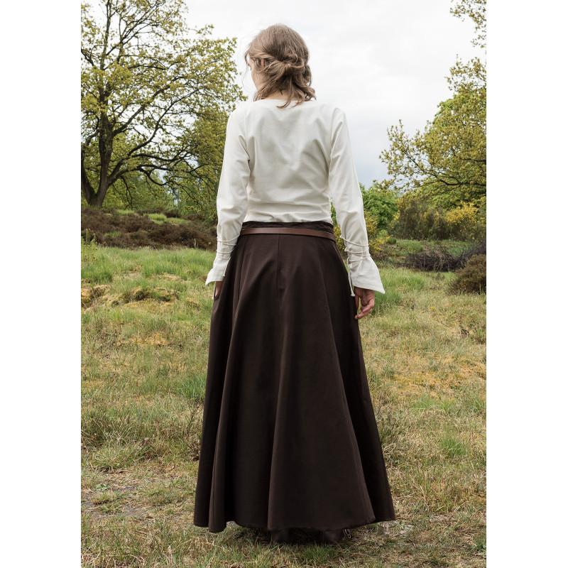 Medieval skirt, wide flare, dark brown  - 3
