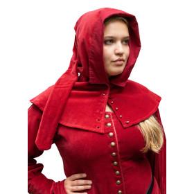 Mirella Medieval Velvet Hood, Red  - 1