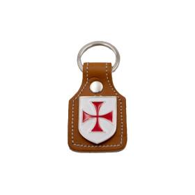 Leather Key Chain , Cross Templars  - 1