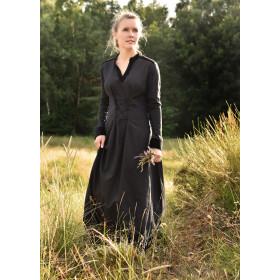 Medieval Meira Dress with Velvet Details, Black  - 2