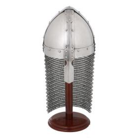 Medieval Norman nasal steel helmet with camail 16 gauge mesh mesh dimension  - 7
