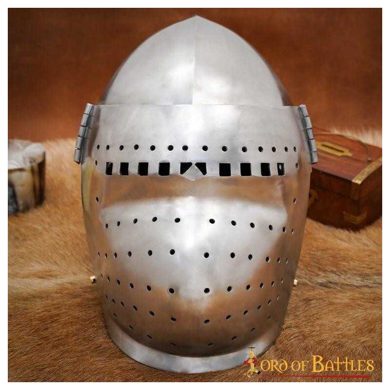 helmet with full visor of the fourteenth century caliber 14mm