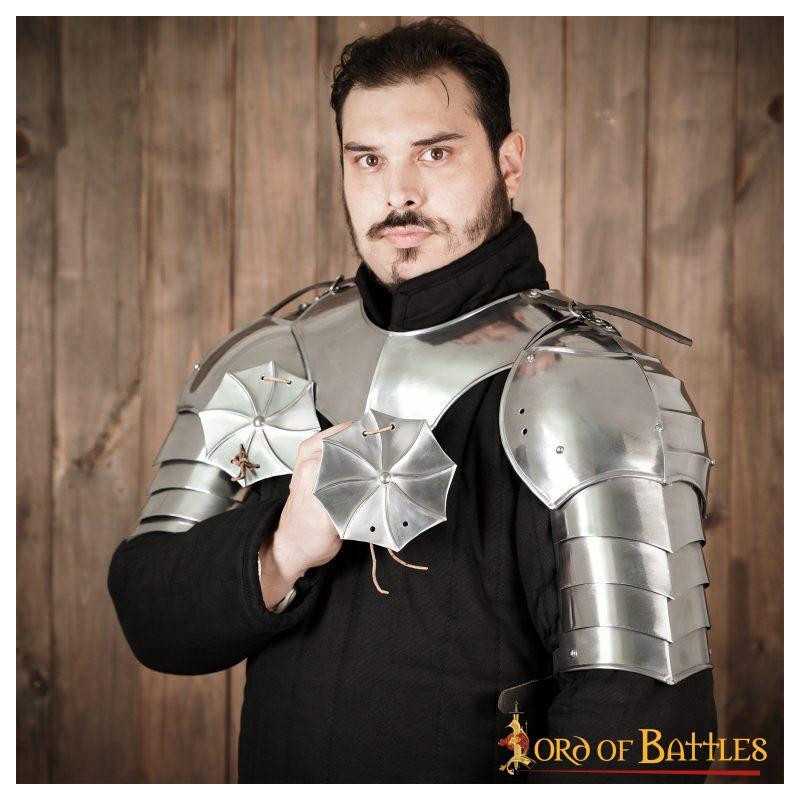 Épaulettes médiévales avec calibre Rondels / Besagues 16 Commencement