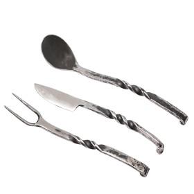 Set of rustic cutlery forged by hand  - 3