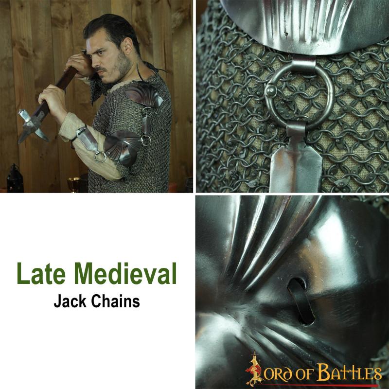 Medieval chains of the fifteenth century with real leather cords caliber 18  - 6