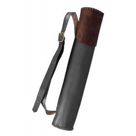 Quiver made of large leather, for 10 LARP arrows, leather  - 1