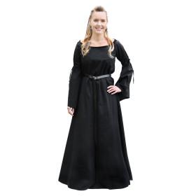 Medieval change dress Burglinde w. Trumpet sleeves, black  - 1