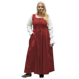 Medieval Sleeveless Dress, Overdress Lene, Red  - 1