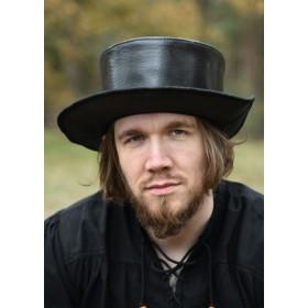 Sombrero de cuero medieval de ala ancha, sombrero Plague Doctor, negro  - 2
